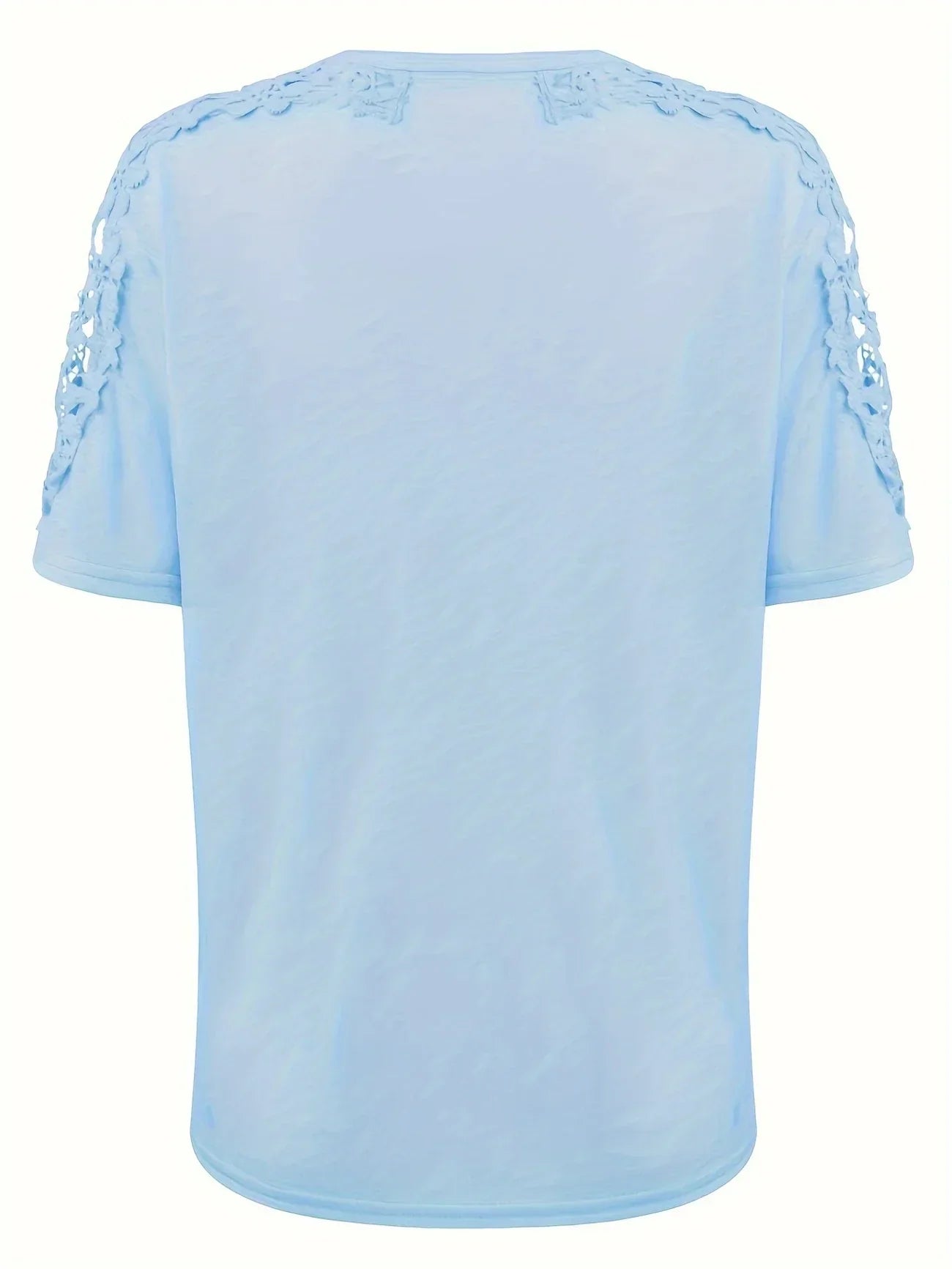 Ancuta - Elegante Verano Manga Corta Camiseta Con Encaje