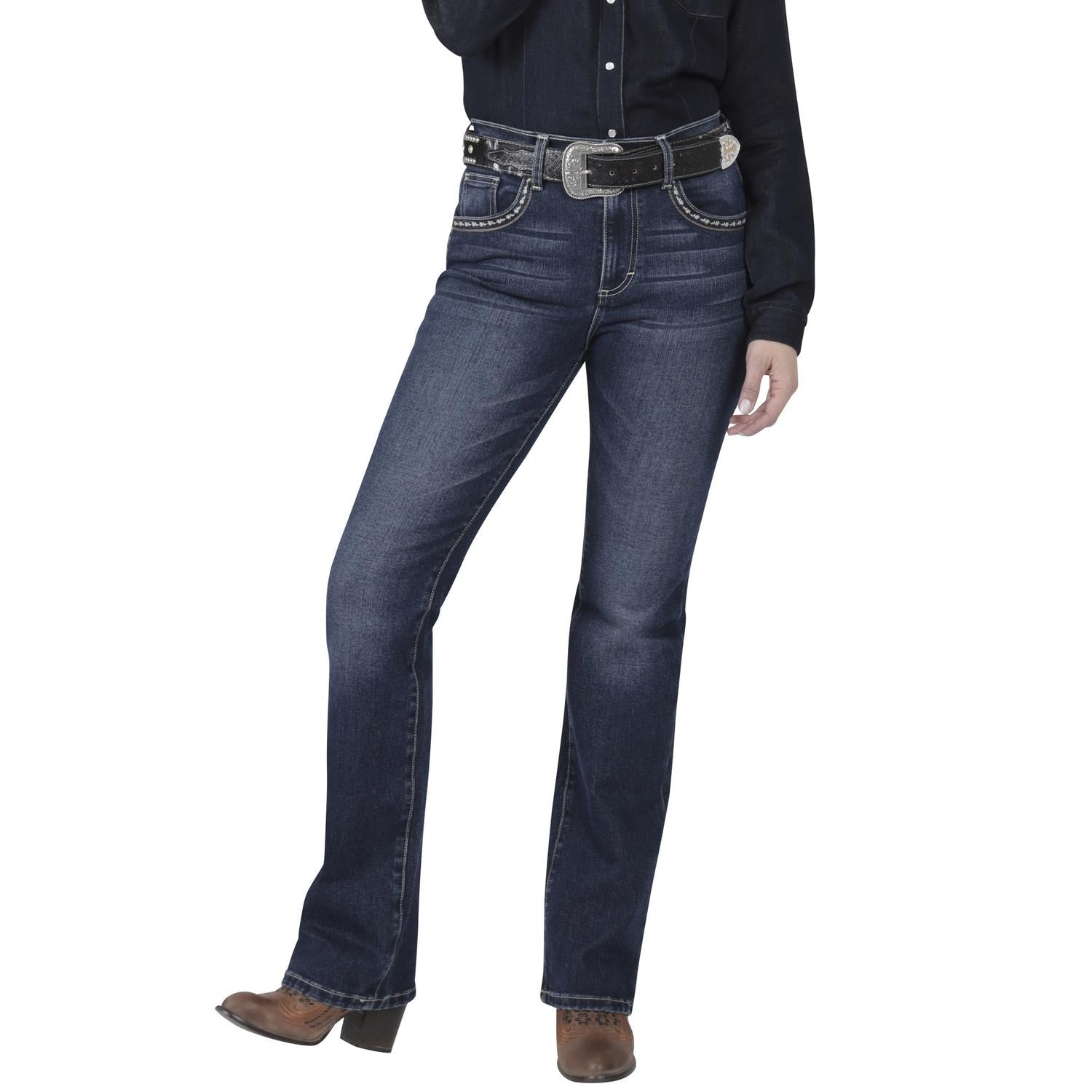 Jeans Vaquero Wrangler Mujer High Rise Corte Bota 584