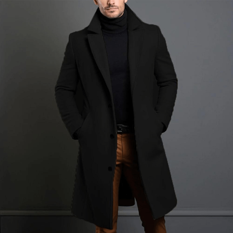 Abrigo largo de invierno Edward para hombre: chaqueta estilo gabardina cálida y aislante con un corte clásico y elegante.