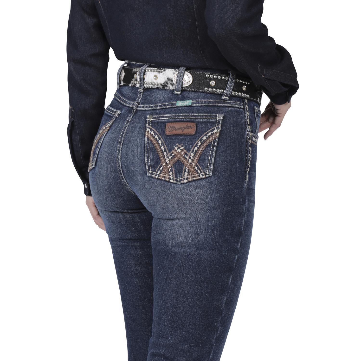 Jeans Vaquero Wrangler Mujer High Rise Corte Bota 584