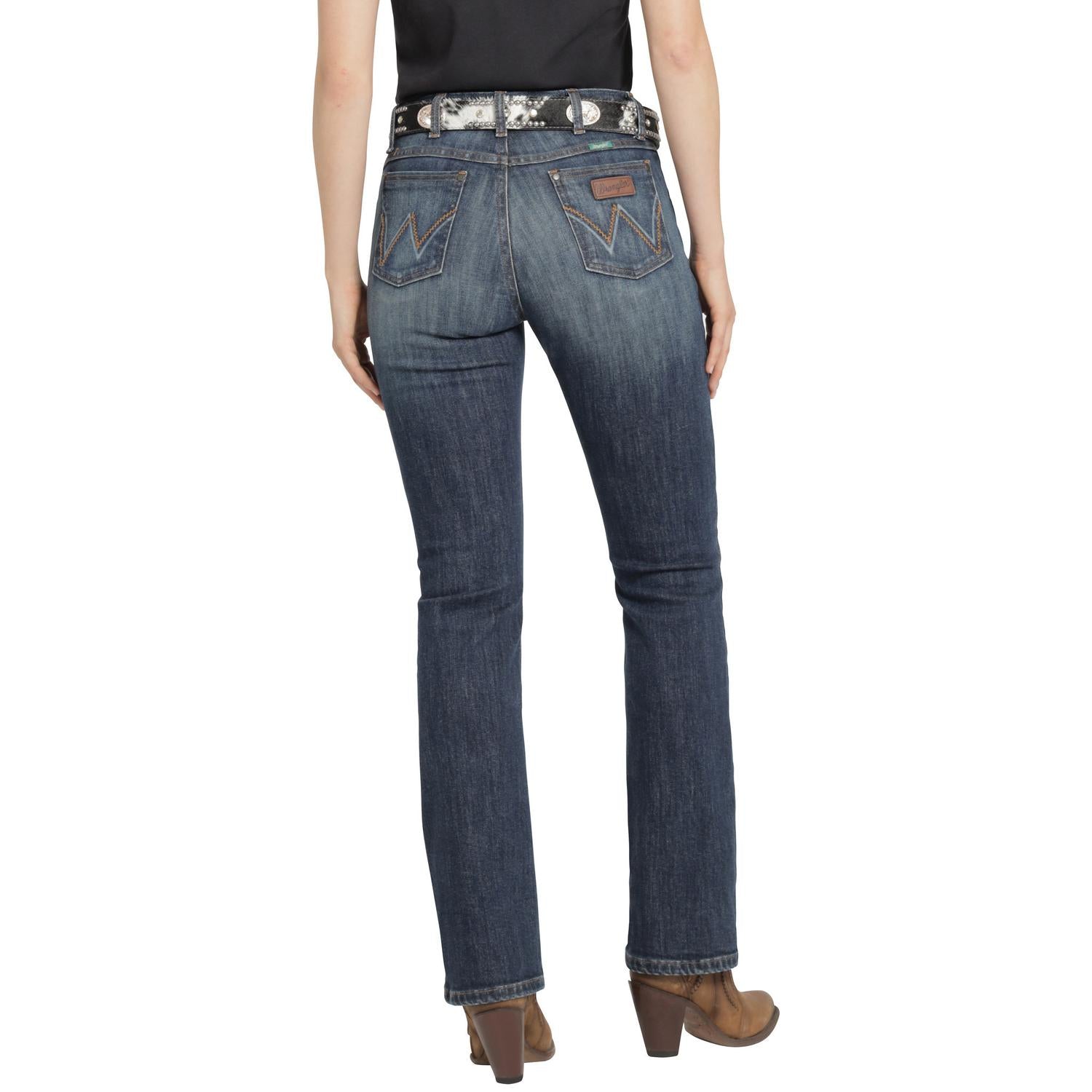 Jeans Vaquero Wrangler Mujer High Rise Corte Bota 581