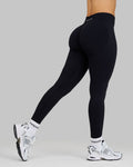 Leggings de cintura media con canalé Elevate Night Black