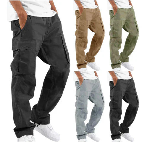 James Pantalon Cargo Hombre – Pantalon Outdoor Robusto con Bolsillos & Cintura Elástica