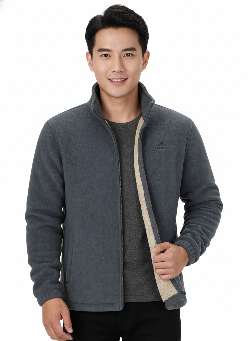 Alvin Chaqueta Polar Unisex con Forro Sherpa – Caliente, Cómoda y para Uso Diario