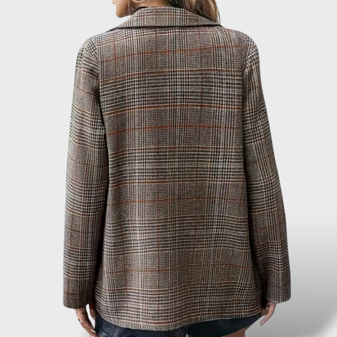 Chaqueta Relajado a Cuadros para Damas