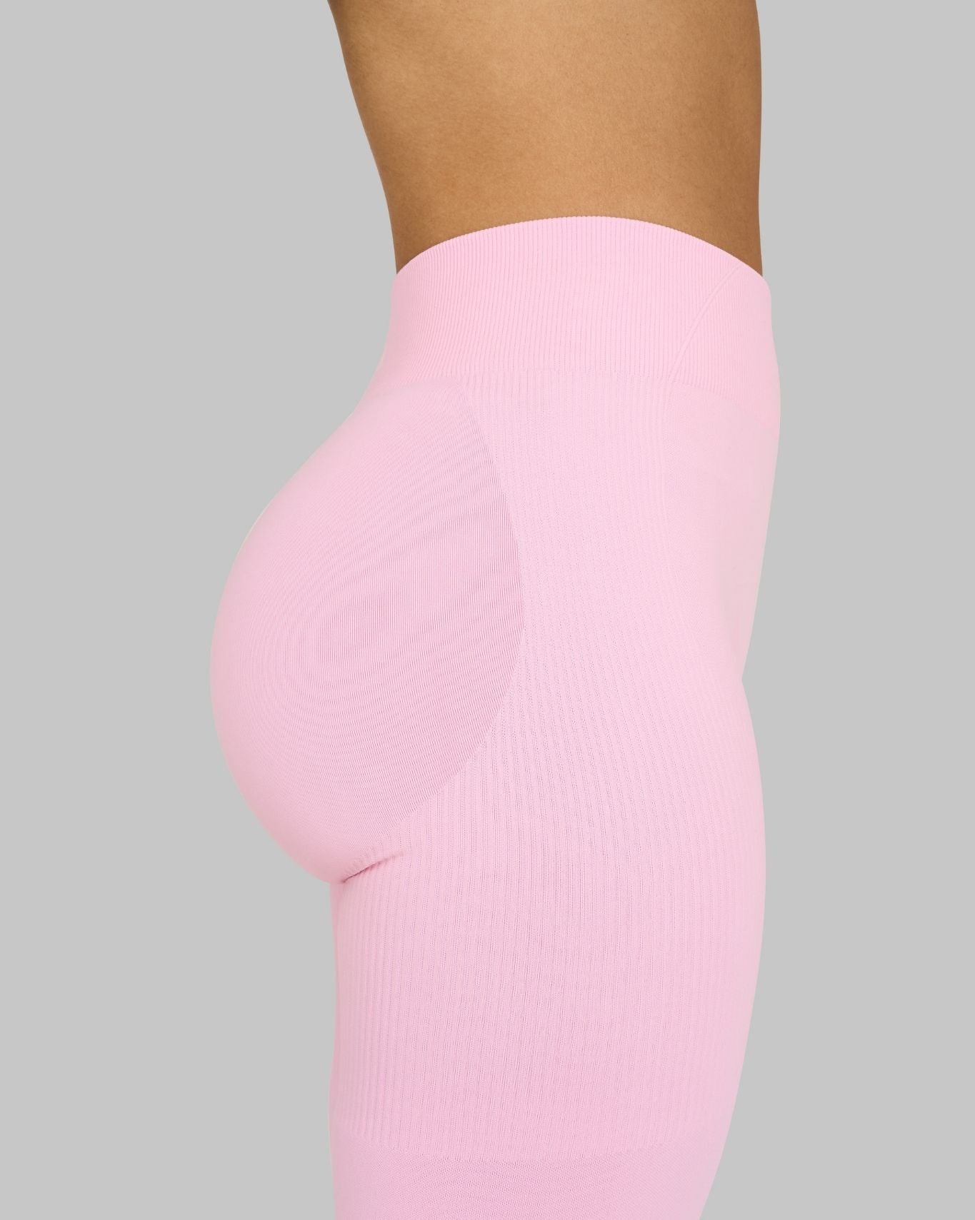 Leggings Elevate™ acanalados de contorno con cintura media | Rosa caramelo