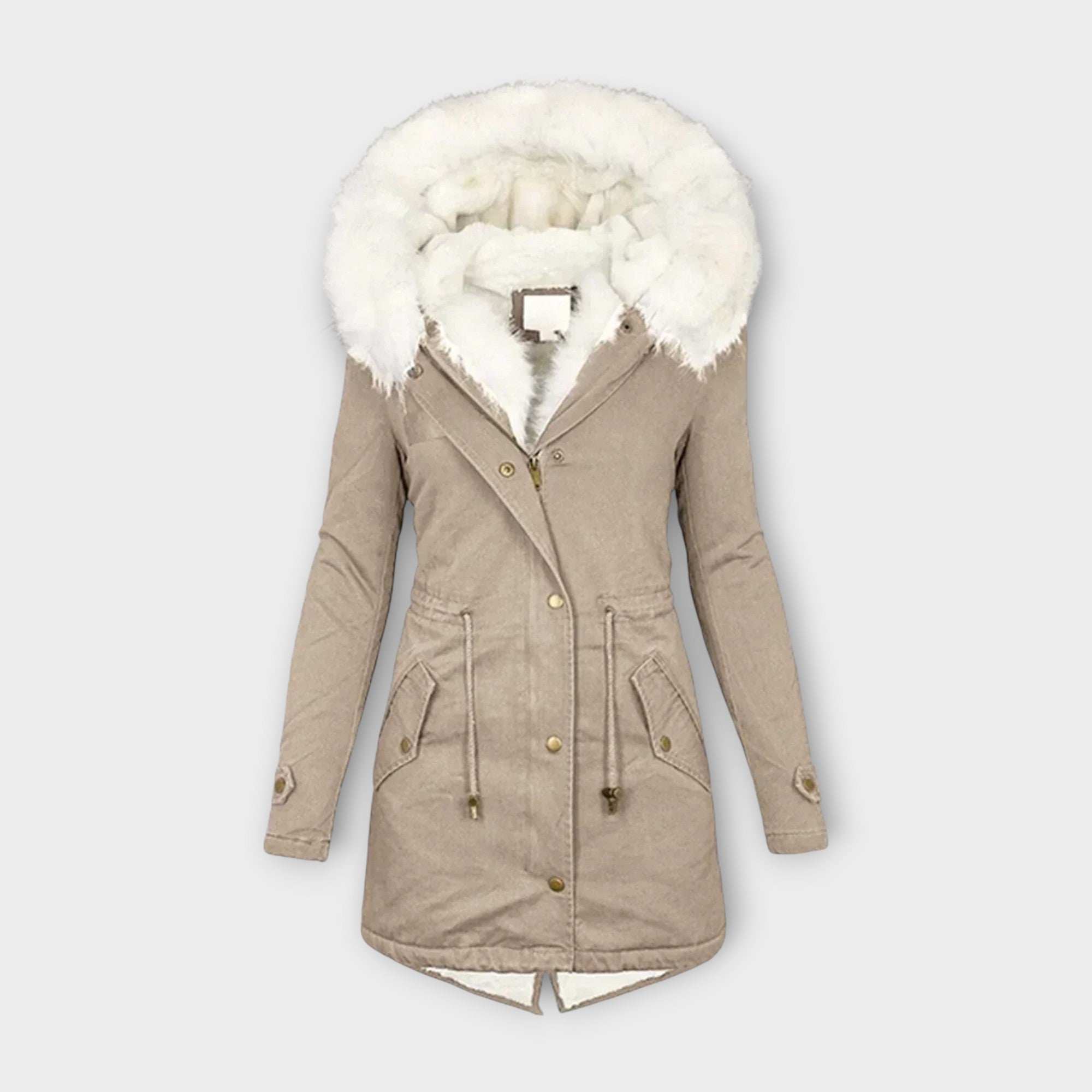 Ivara - Chaqueta de invierno impermeable y forrada de piel