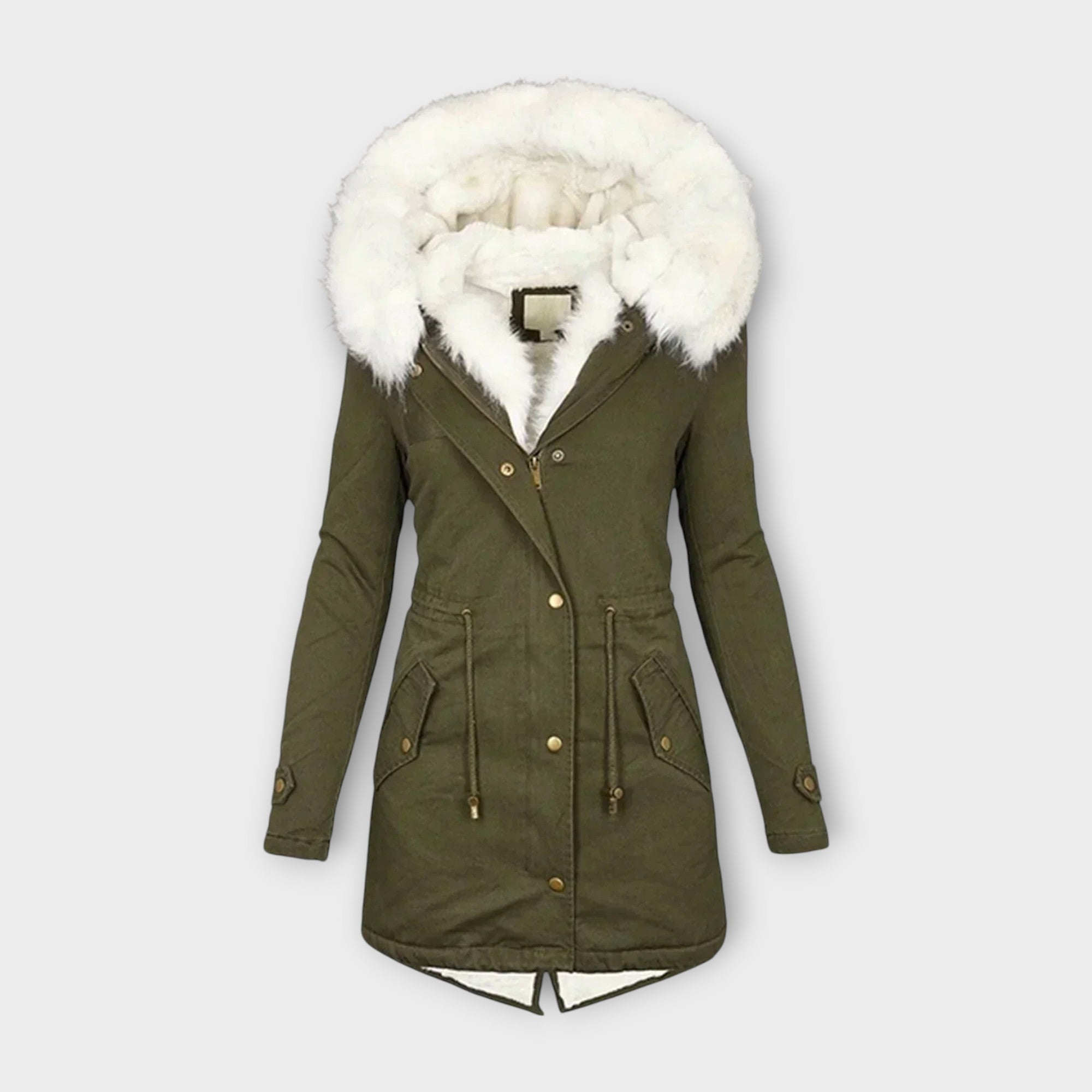 Ivara - Chaqueta de invierno impermeable y forrada de piel