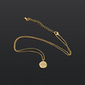 Eight Pointed Star Coin 18K Gold Plated Necklace