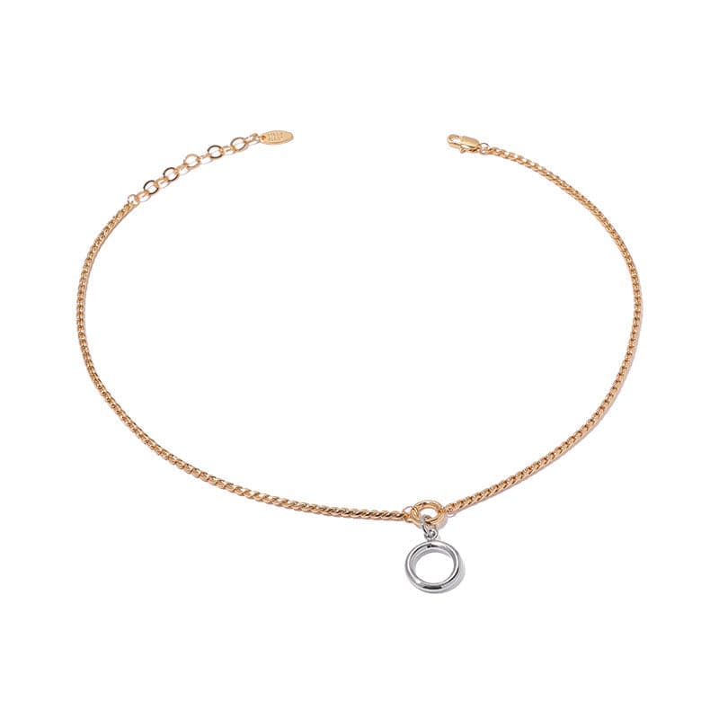 Double Ring Two Toned 18K Gold Necklace