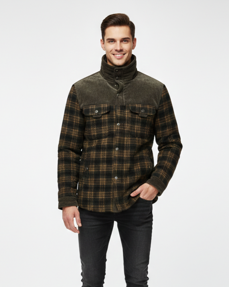 Arthuro Abrigo de Invierno para Hombre – Chaqueta a Cuadros Elegante con Solapa y Botonadura Clásica