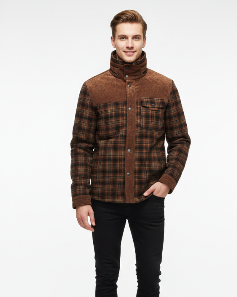 Arthuro Abrigo de Invierno para Hombre – Chaqueta a Cuadros Elegante con Solapa y Botonadura Clásica