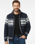 Chaleco de forro polar Moris para hombre – Chaqueta jacquard de invierno con cuello alto y motivos escandinavos