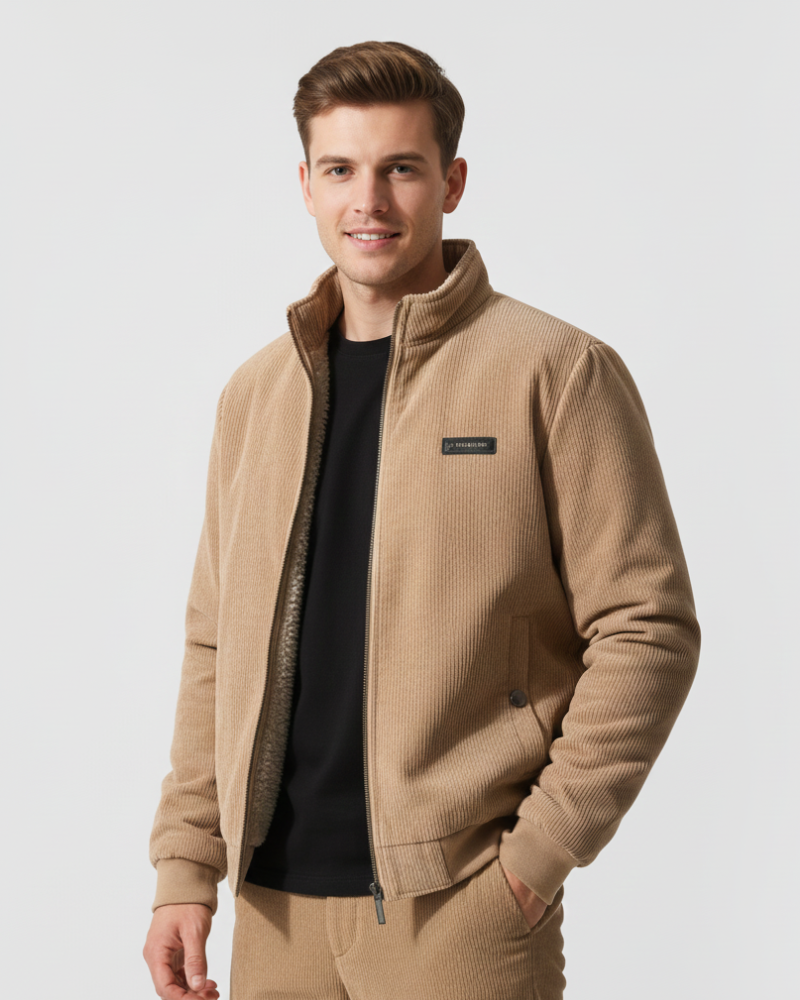 Glenn Chaqueta de Pana para Hombre – Cazadora Caliente Forrada de Sherpa con Corte Cómodo