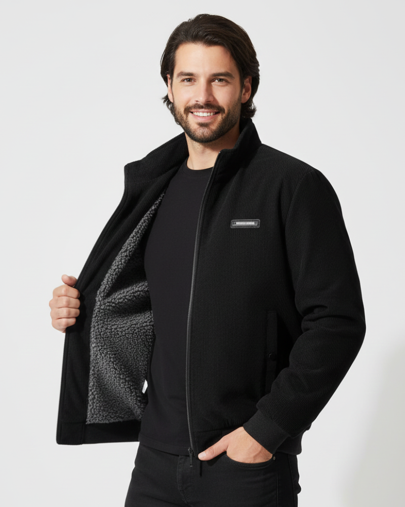 Glenn Chaqueta de Pana para Hombre – Cazadora Caliente Forrada de Sherpa con Corte Cómodo