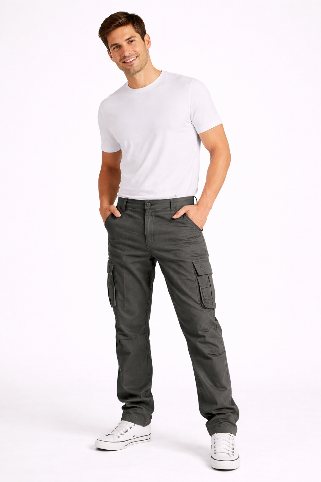 Mane Pantalón Cargo Hombre Corte Recto – Algodón Transpirable, Bolsillos Utilitarios y Estilo Workwear
