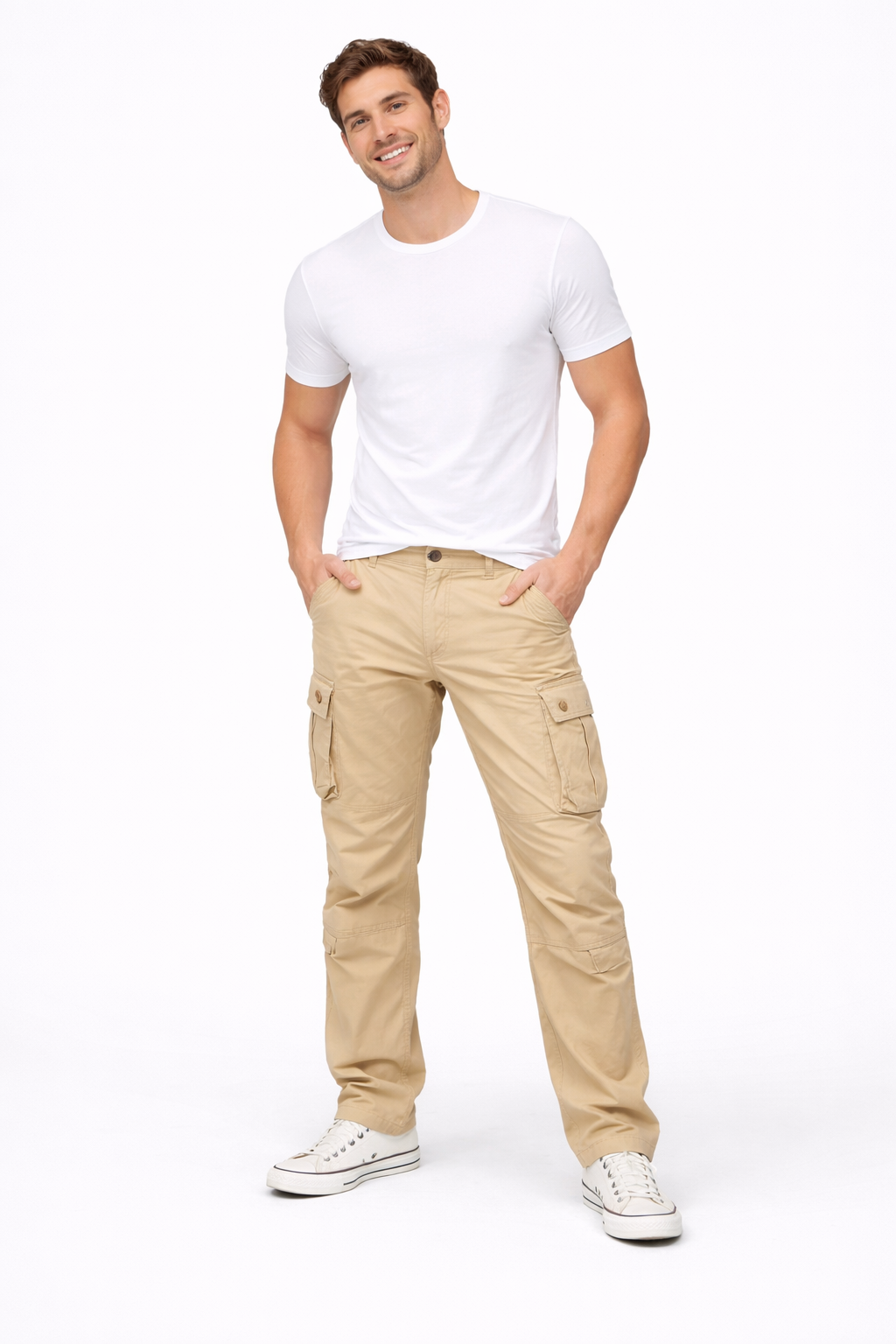 Mane Pantalón Cargo Hombre Corte Recto – Algodón Transpirable, Bolsillos Utilitarios y Estilo Workwear