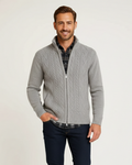 Noah Chaleco con Cremallera para Hombre – Tejido Trenzado, Cuello Alto y Elegancia Invernal