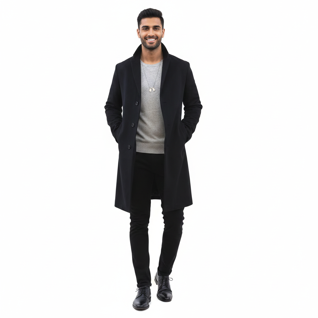 Norlan Abrigo Hombre de Botonadura Simple – Corte Ajustado y Estilo Moderno