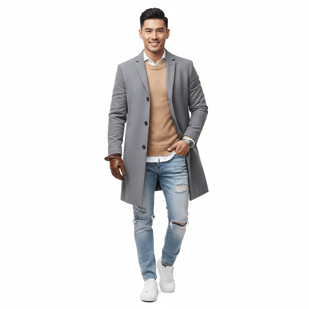 Norlan Abrigo Hombre de Botonadura Simple – Corte Ajustado y Estilo Moderno