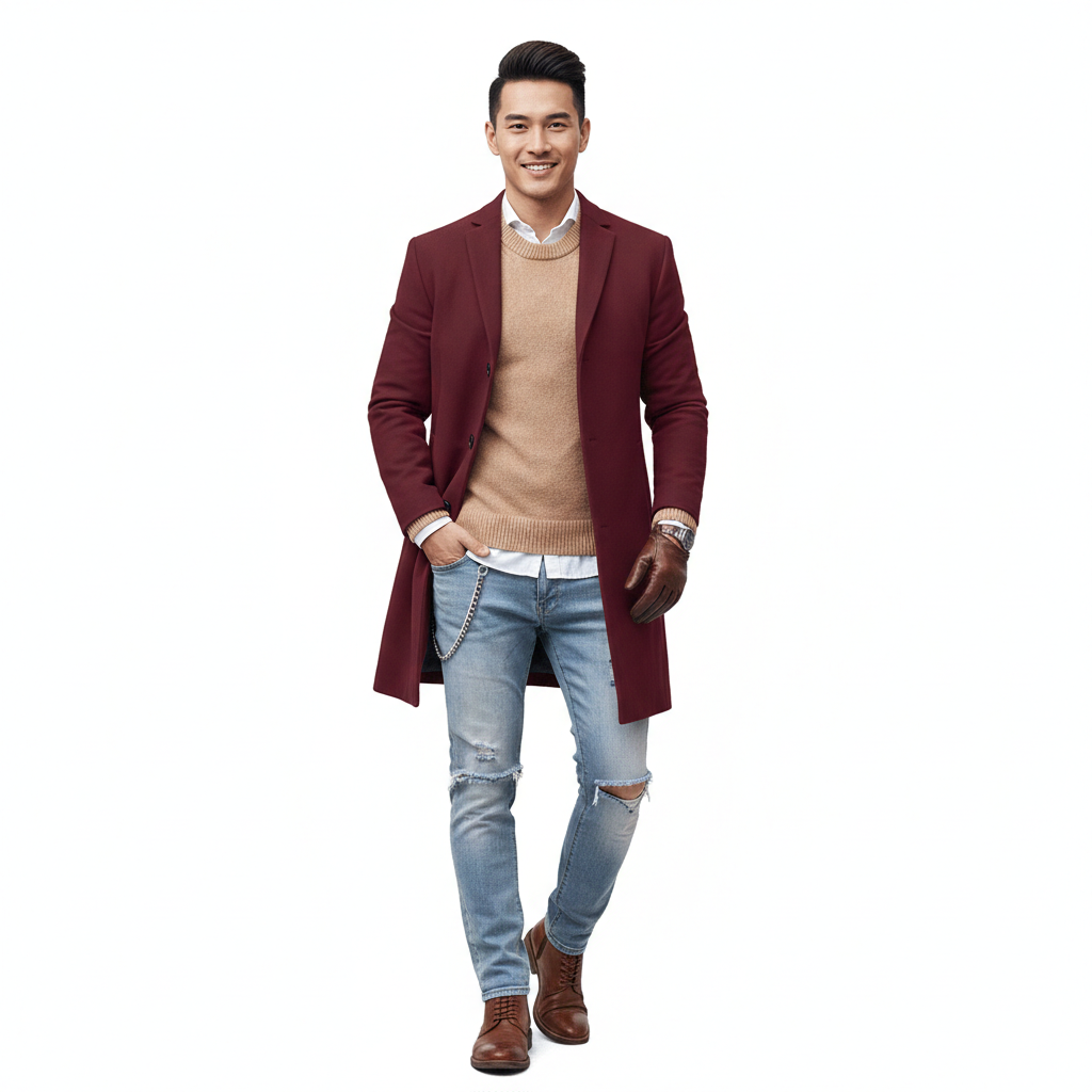 Norlan Abrigo Hombre de Botonadura Simple – Corte Ajustado y Estilo Moderno