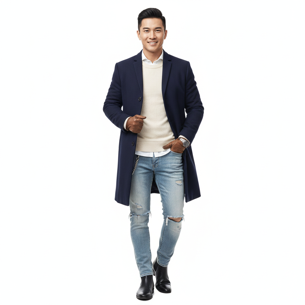 Norlan Abrigo Hombre de Botonadura Simple – Corte Ajustado y Estilo Moderno