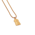 Gold Necklace with Pearl or Embossed Pendant