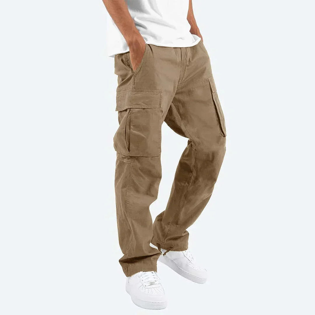 James Pantalon Cargo Hombre – Pantalon Outdoor Robusto con Bolsillos & Cintura Elástica