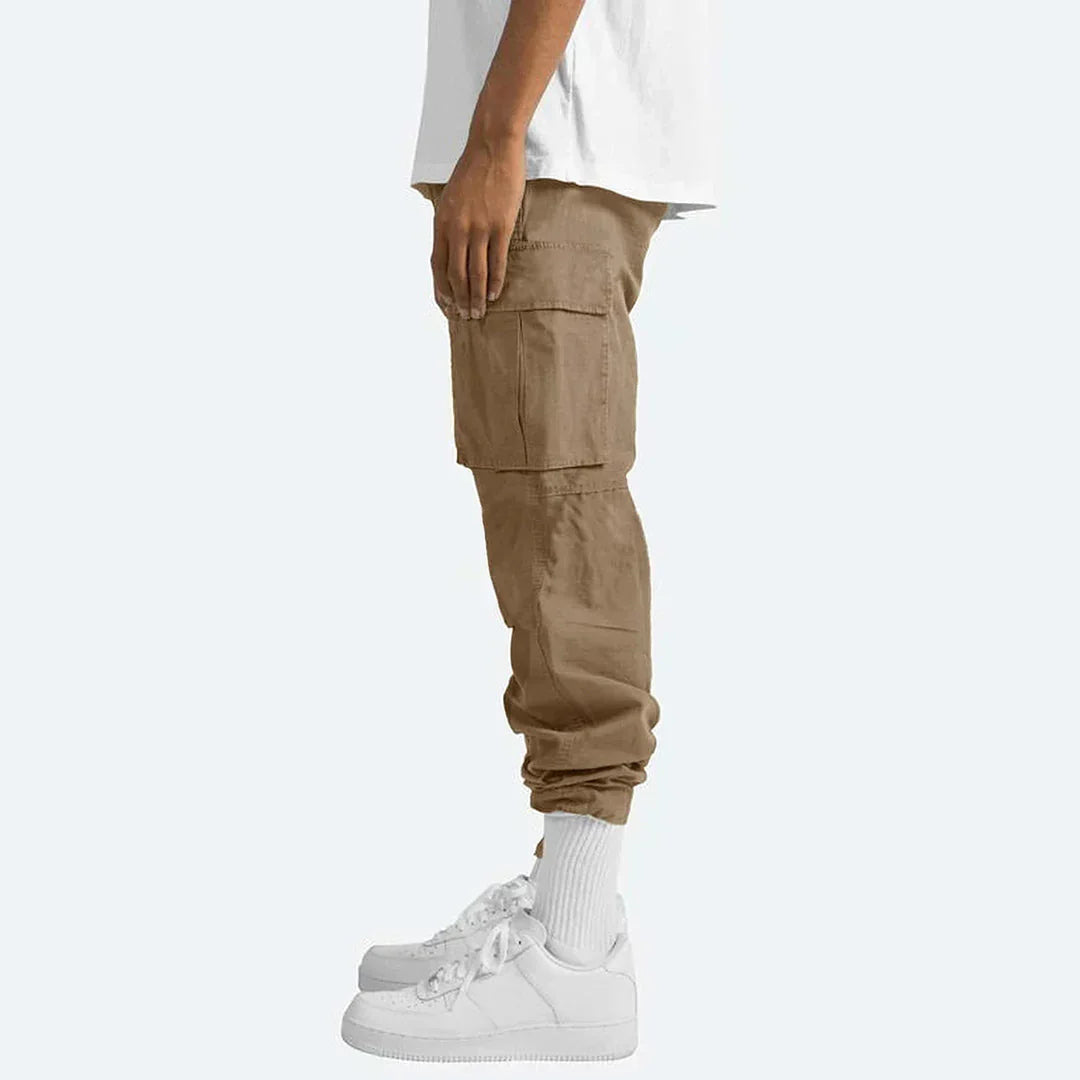 James Pantalon Cargo Hombre – Pantalon Outdoor Robusto con Bolsillos & Cintura Elástica