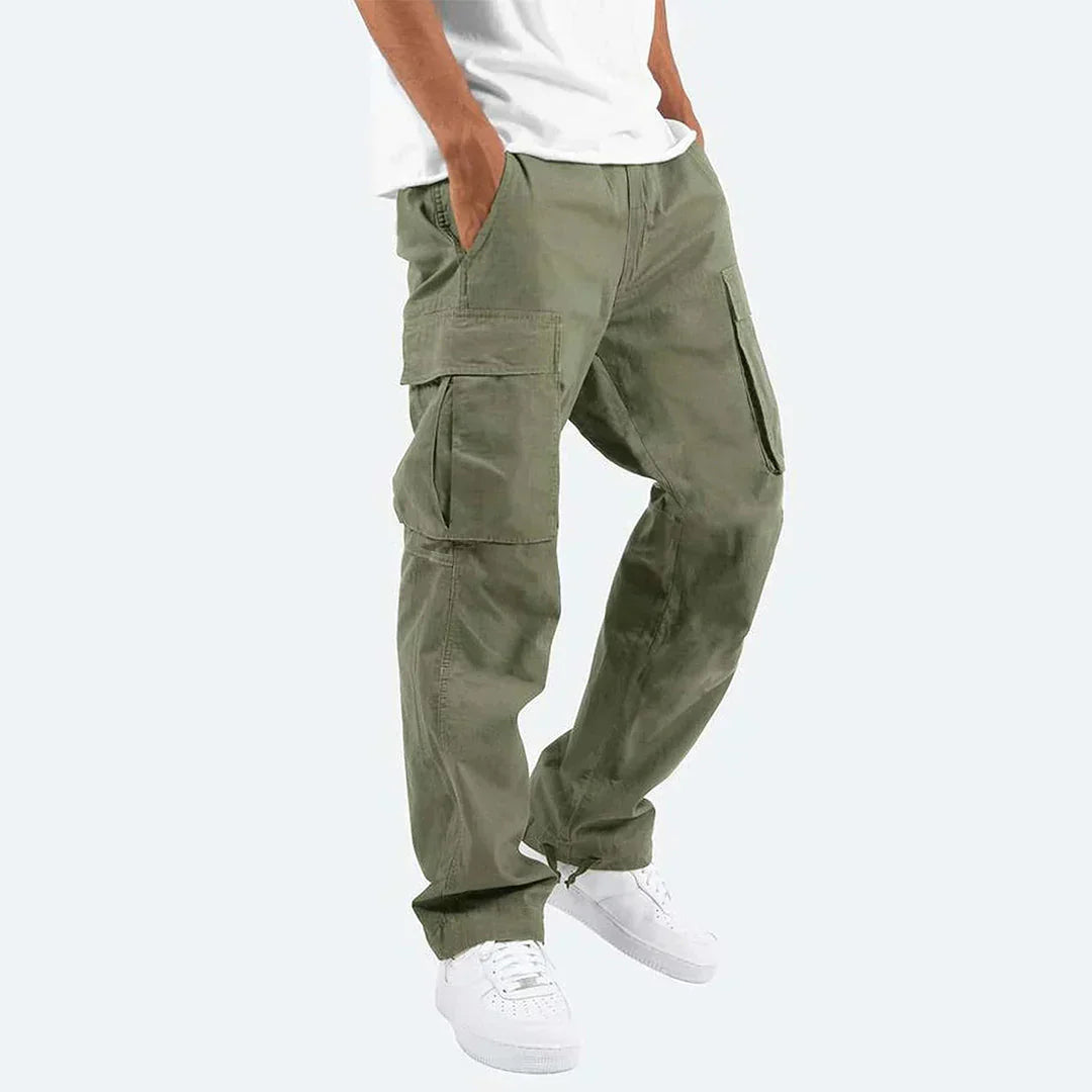 James Pantalon Cargo Hombre – Pantalon Outdoor Robusto con Bolsillos & Cintura Elástica
