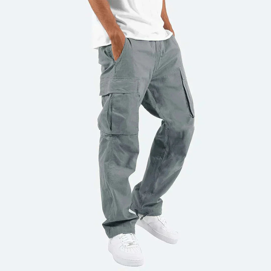 James Pantalon Cargo Hombre – Pantalon Outdoor Robusto con Bolsillos & Cintura Elástica