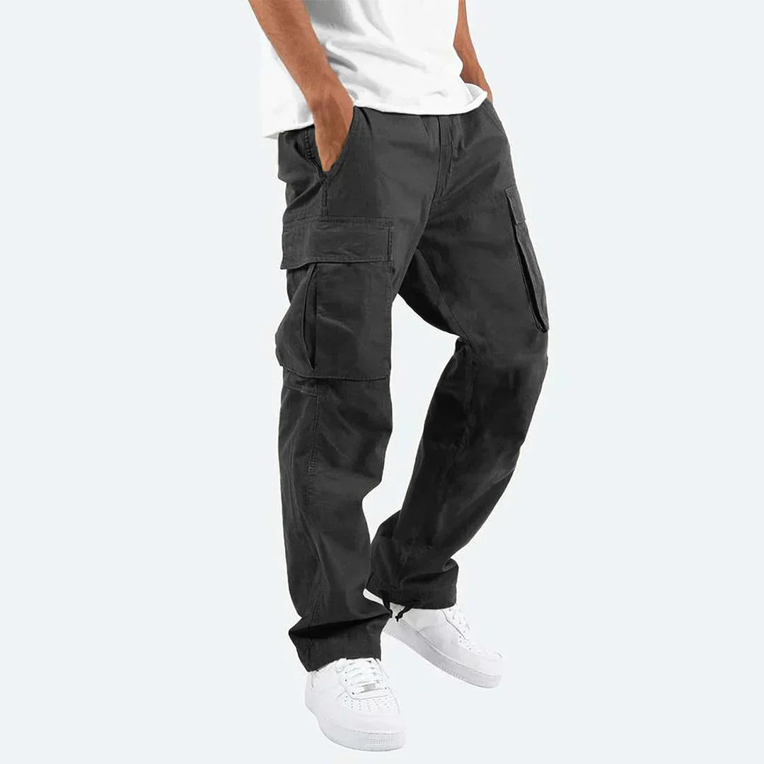 James Pantalon Cargo Hombre – Pantalon Outdoor Robusto con Bolsillos & Cintura Elástica