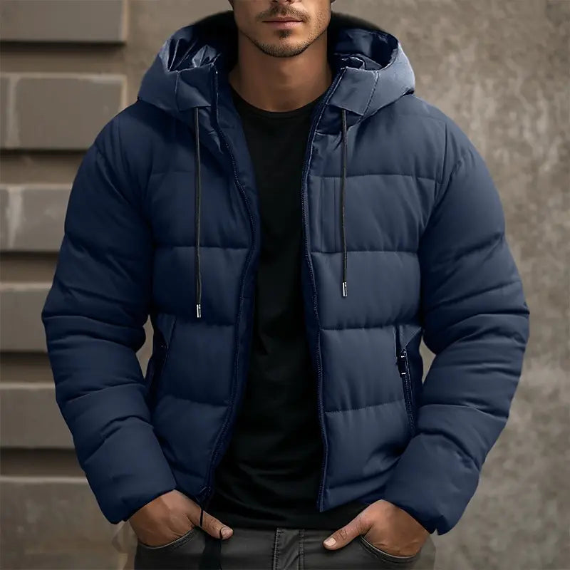 Roel Veste d’Hiver Matelassée Hombre – Abrigo Caliente Aislado con Capucha para Tiempo Frío