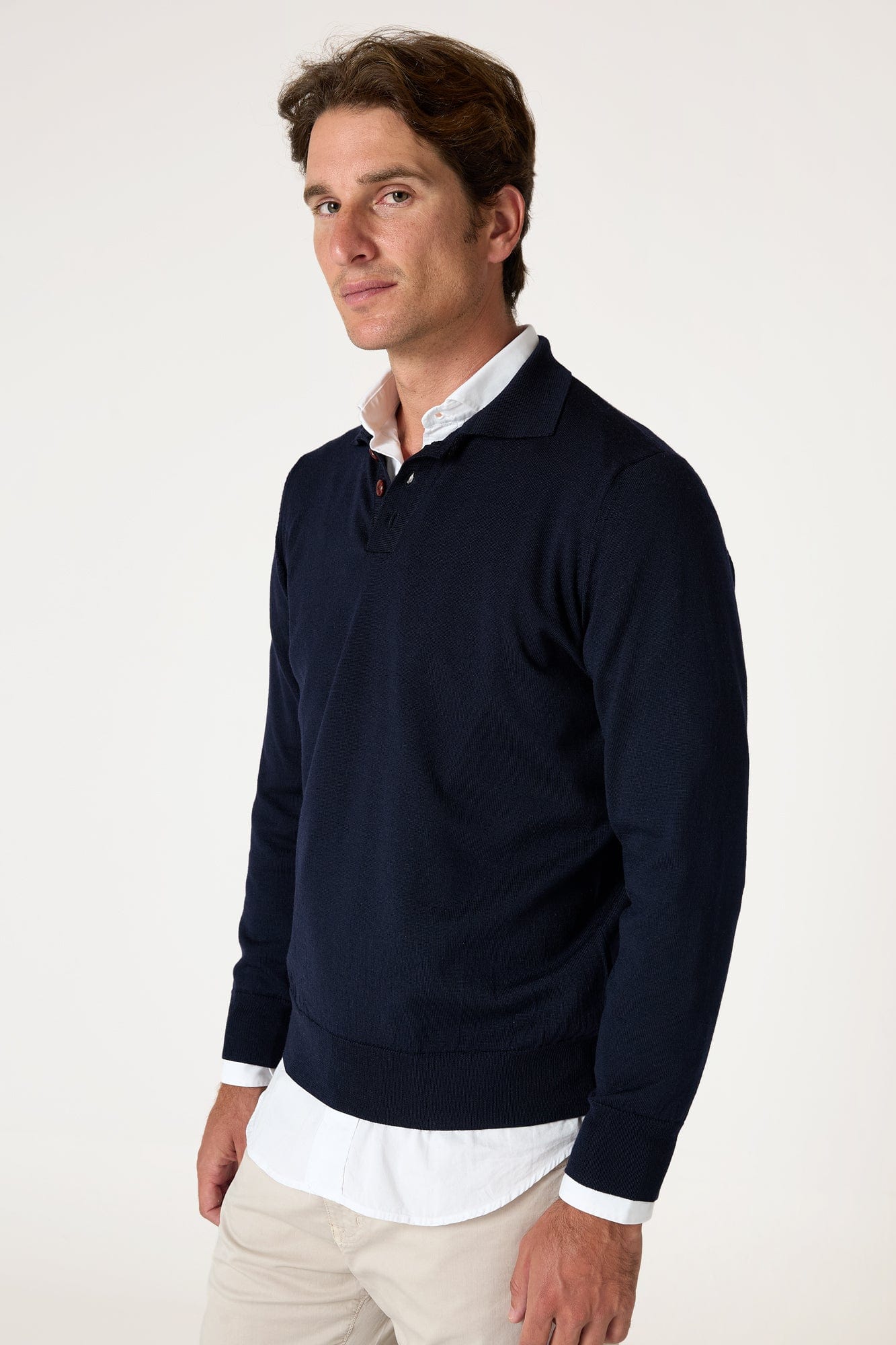 The Jersey Merino Polo Azul Marino