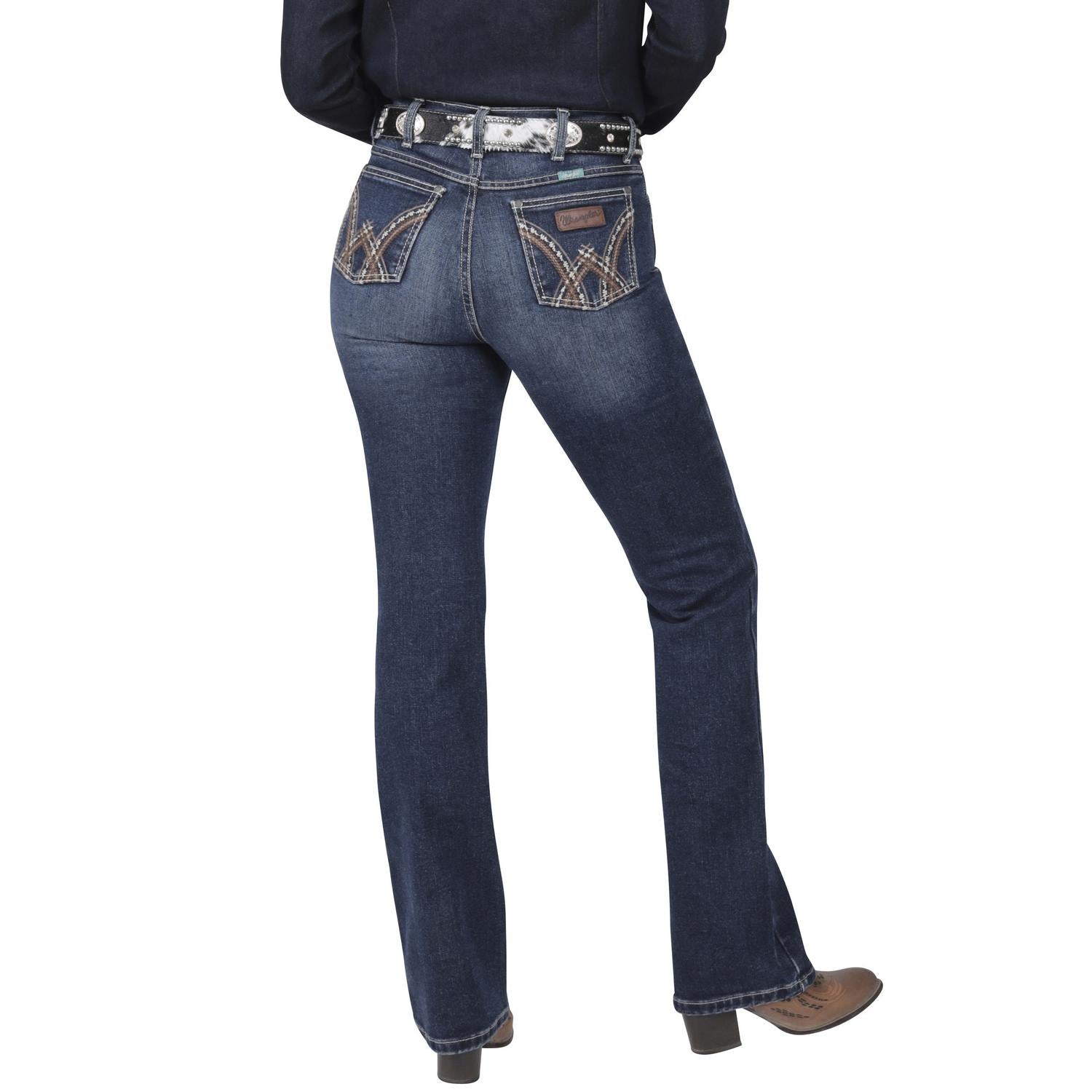 Jeans Vaquero Wrangler Mujer High Rise Corte Bota 584