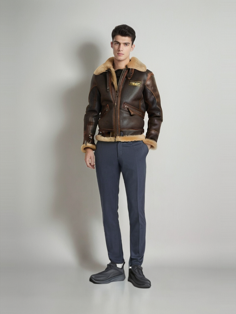 Chaqueta de aviador Gian para hombre: moderna y cómoda, con un estilo atemporal.