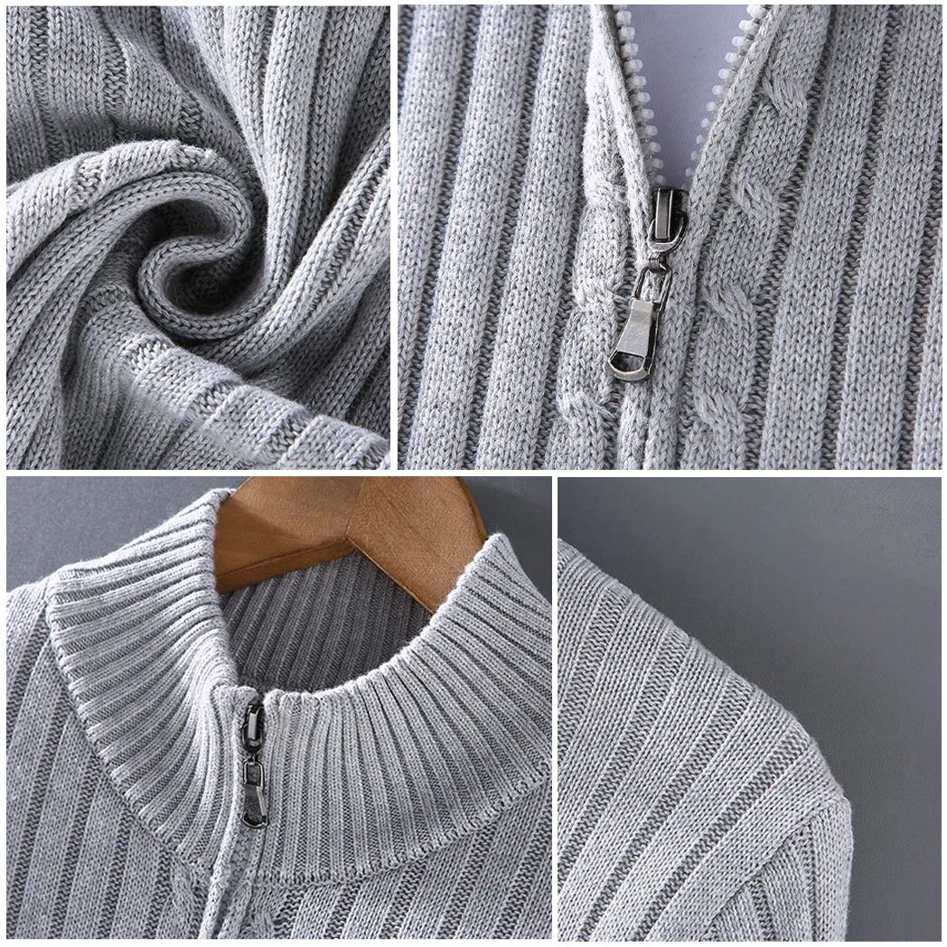 Drake Cardigan Homme – Gilet Zippé Moderne en Maille Douce au Style Intemporel