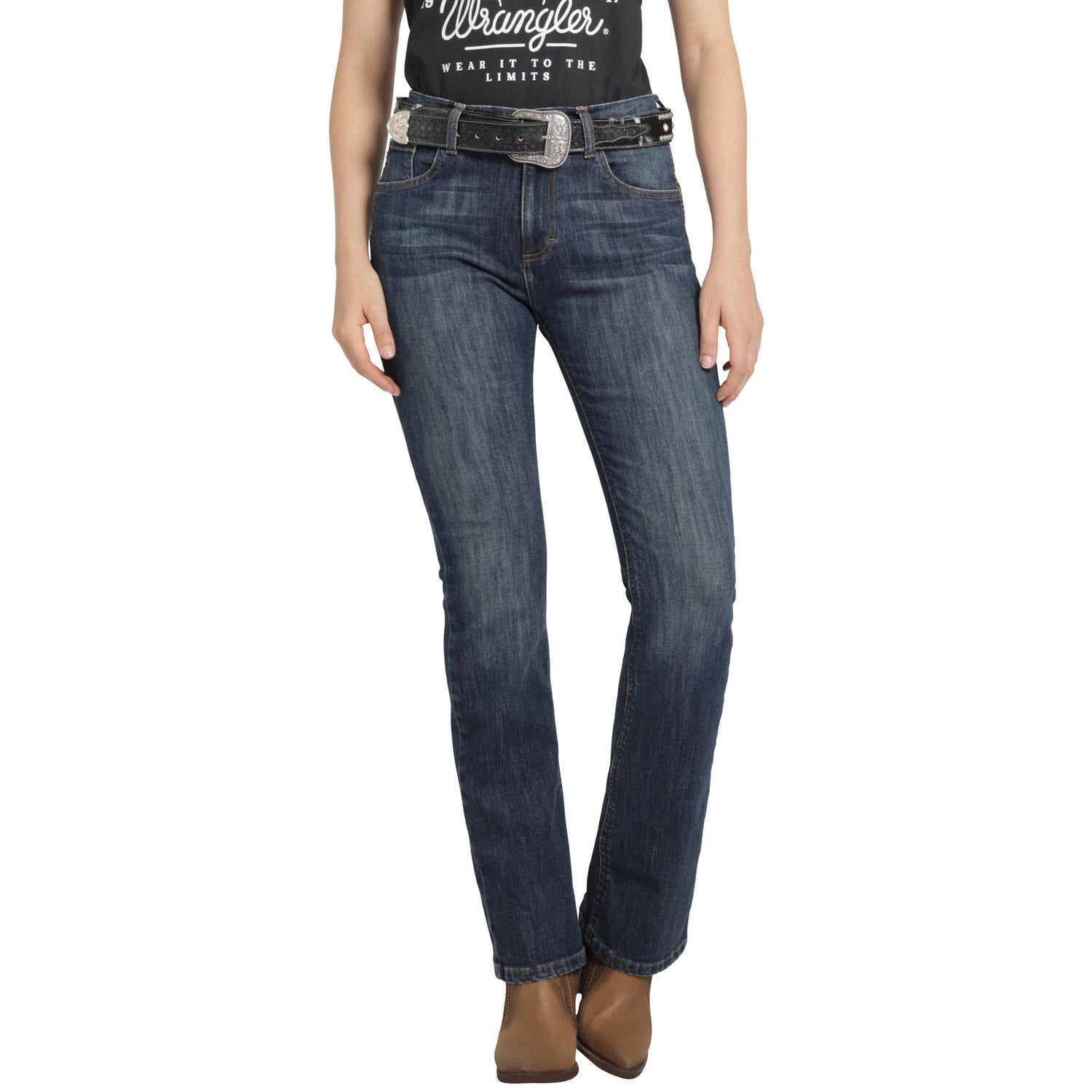 Jeans Vaquero Wrangler Mujer High Rise Corte Bota 581