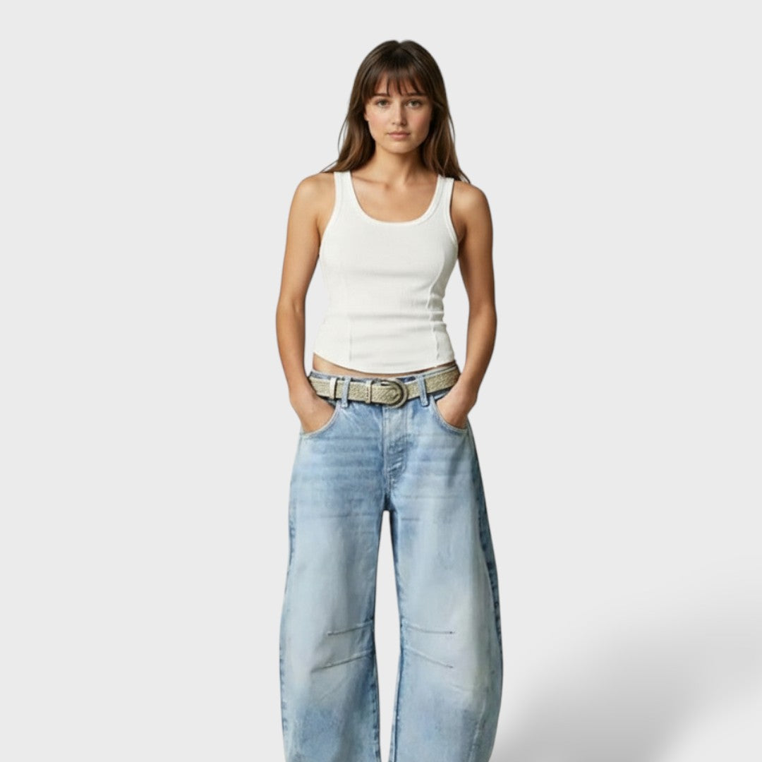 Pantalon Vaqueros de Mujer de Pierna Ancha.
