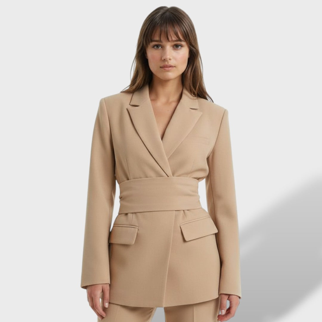 Chaqueta Mujer Cinturón Entallado Chic