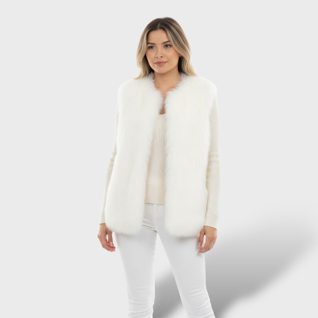 Chaleco de Pelo Mujer Invierno Elegante