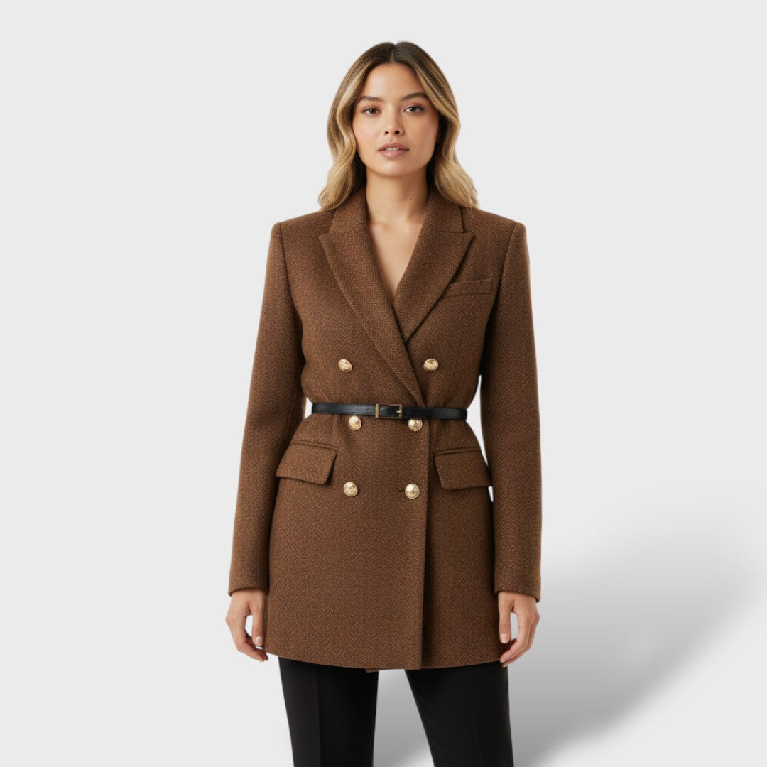 Chaqueta Tweed Doble Botonadura Mujer.