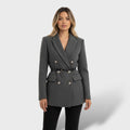Chaqueta Tweed Doble Botonadura Mujer.