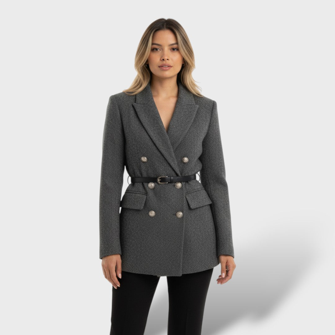 Chaqueta Tweed Doble Botonadura Mujer.