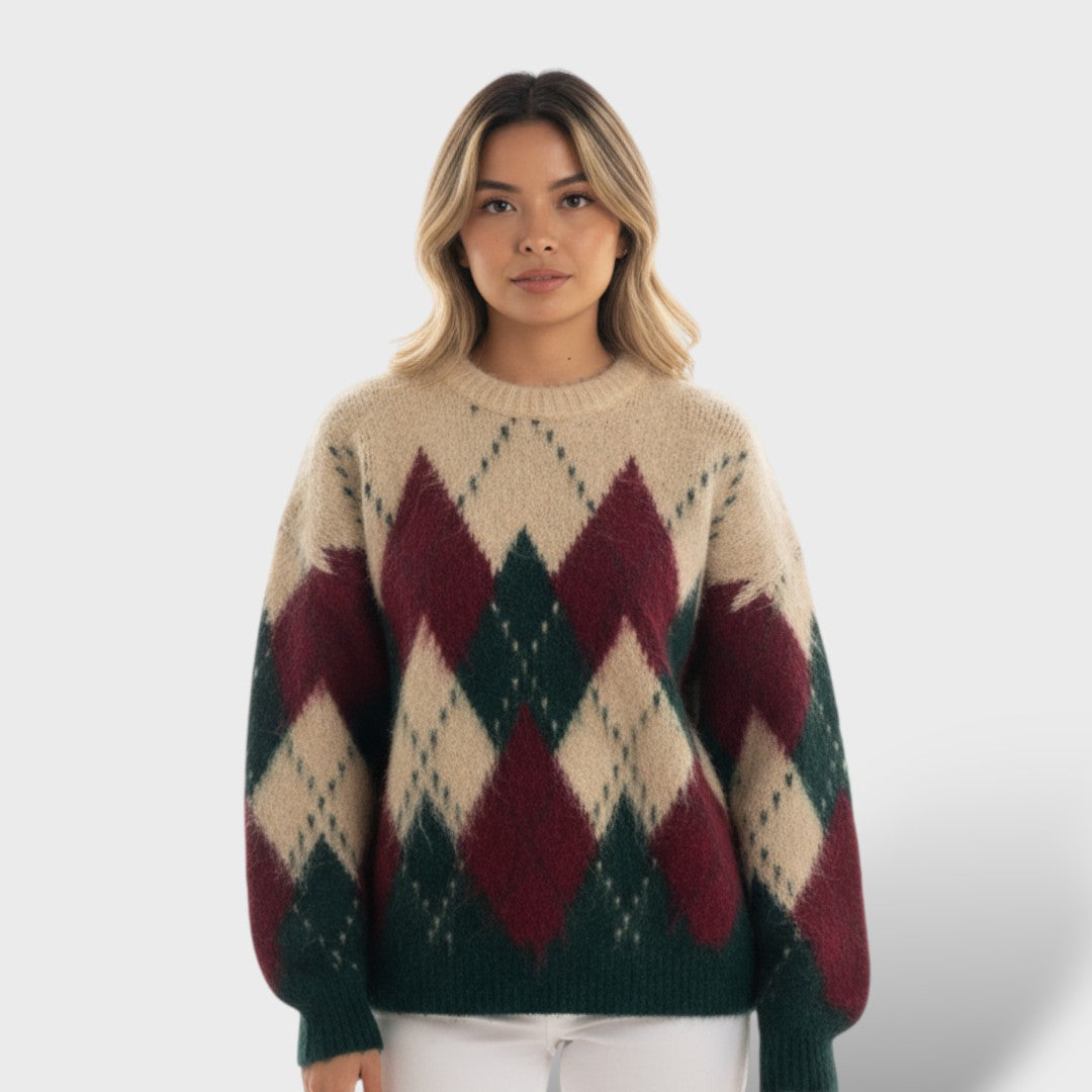Jersey Mujer Cuadros Retro