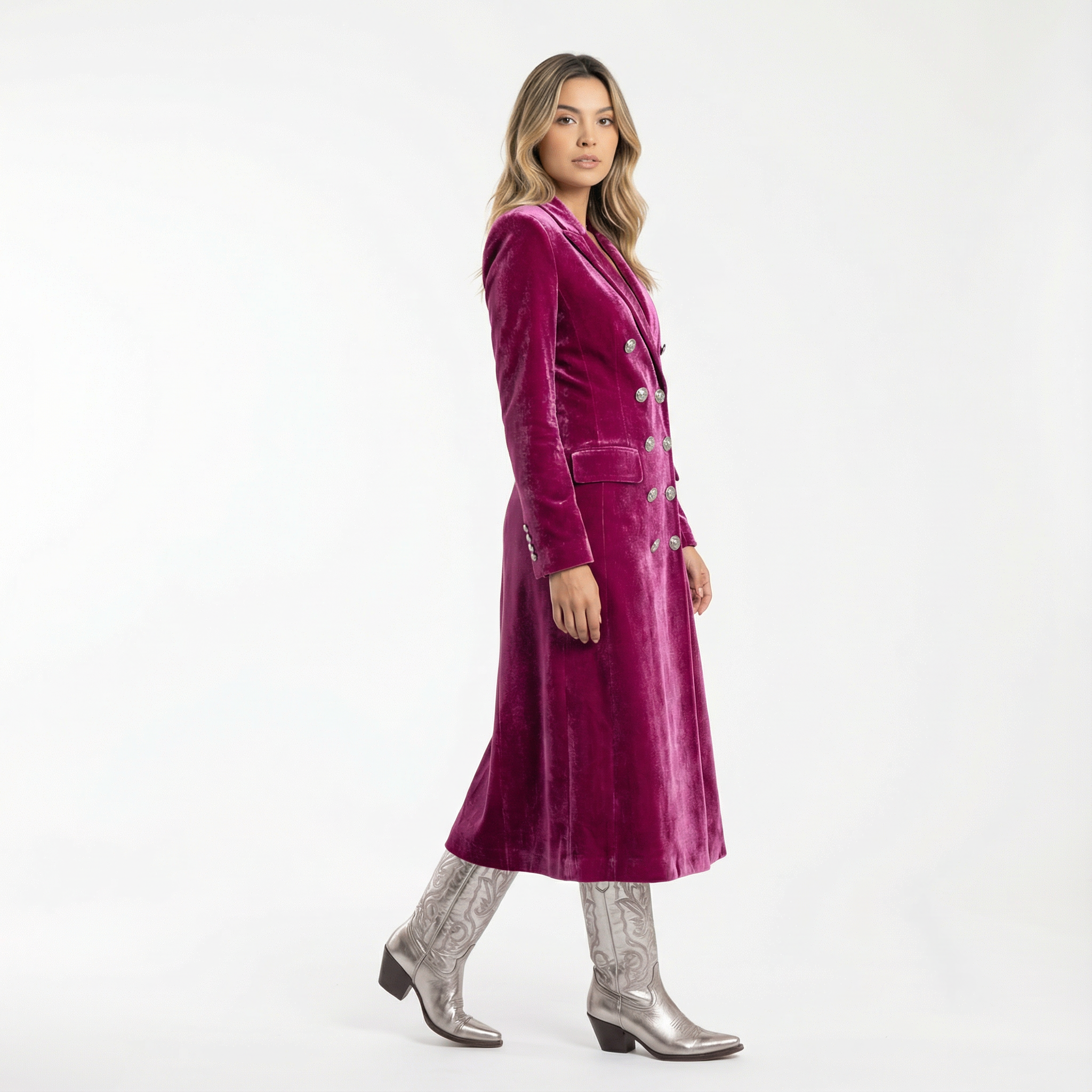 Vestido Blazer Maxi de Terciopelo