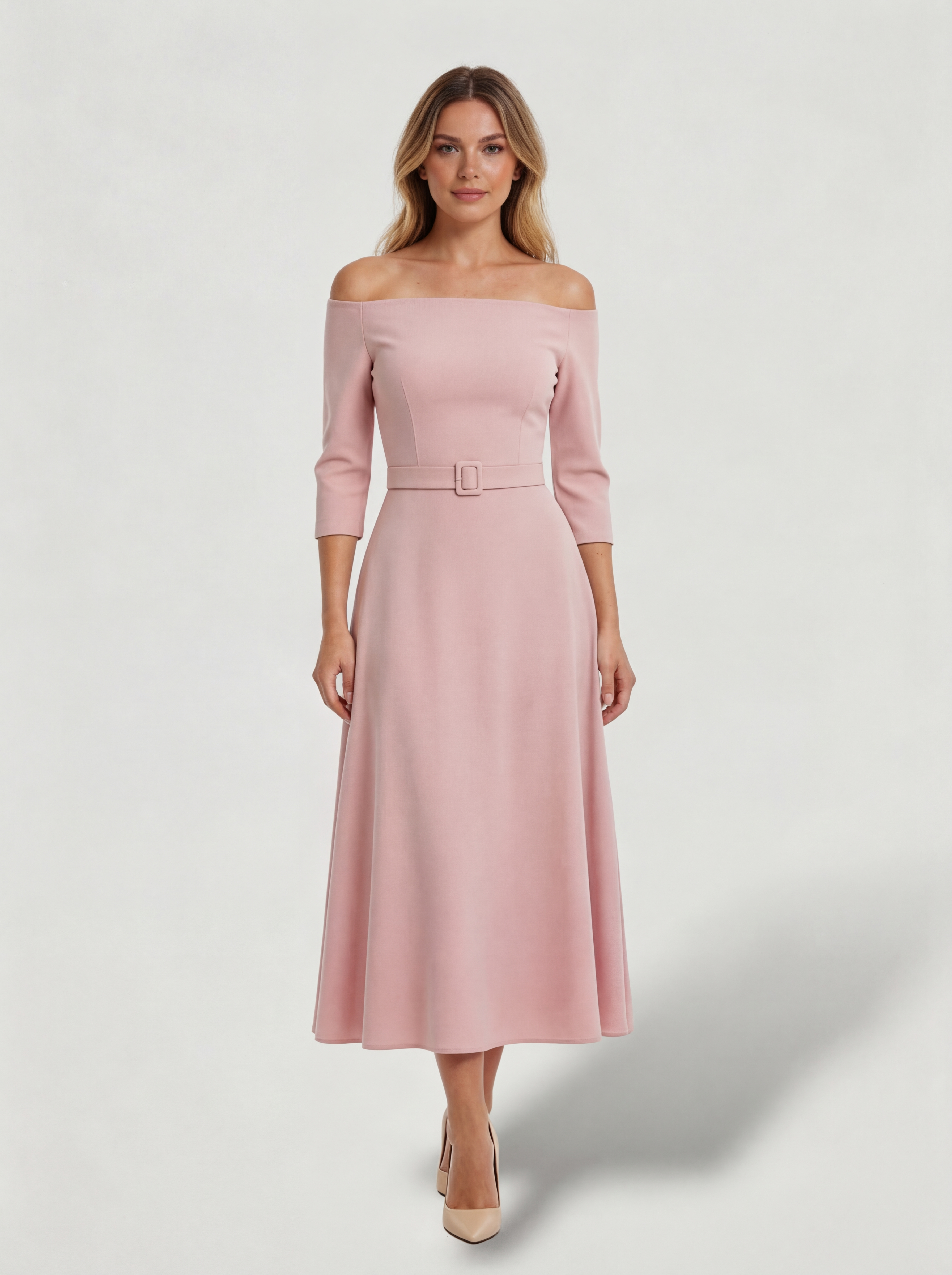Vestido largo elegante cintura alta