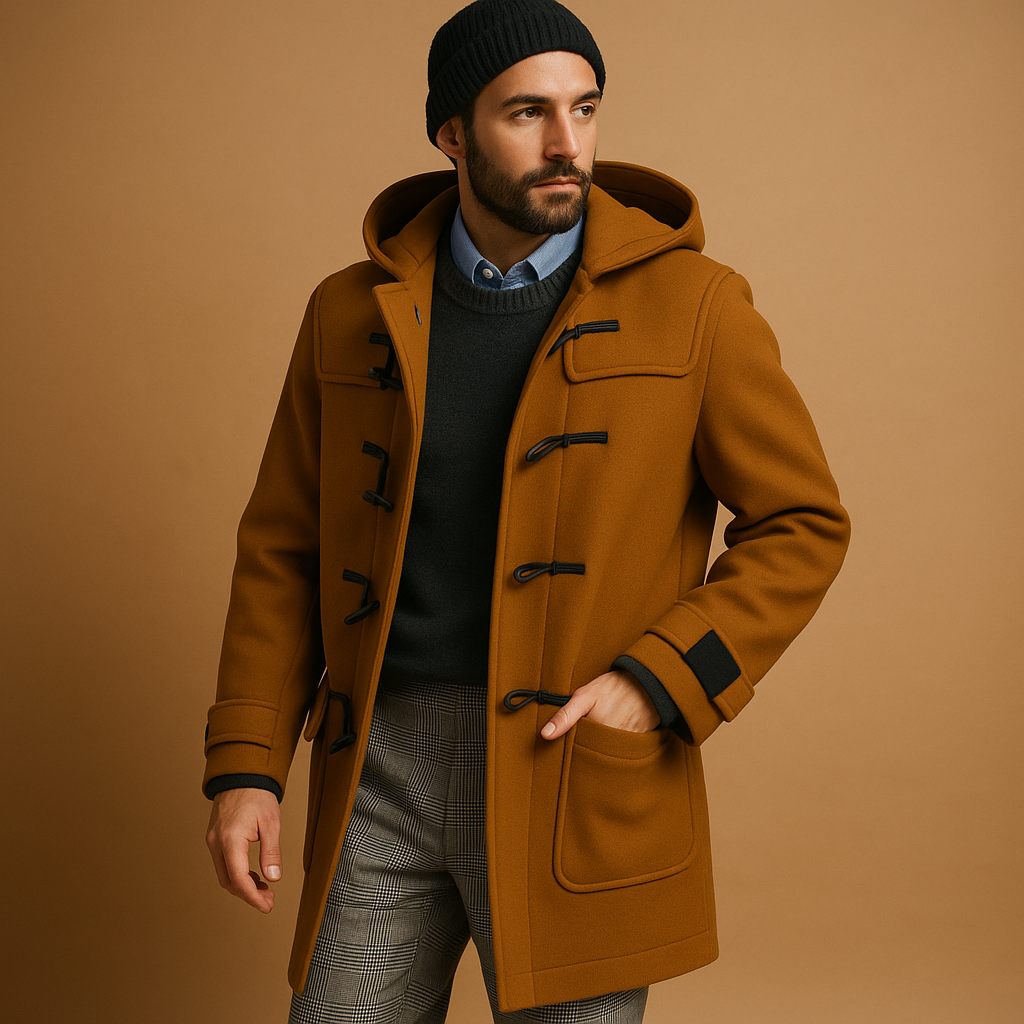 Abrigo Seth Largo para hombre: elegante corte largo con cremallera frontal y bolsillos laterales.