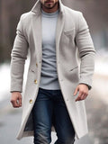 Robert Manteau Hombre Invierno – Largo Elegante con Bolsillos Prácticos, Botones y Corte Ajustado